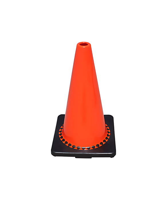 Orange 18” PVC Cone (No Collar) with 3lb. Base (Qty 6)