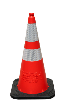 Orange 28” Enviro-Cone® with 4 & 6-inch Reflective Collars and 7lb. Base (Qty 6)