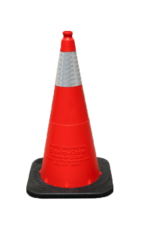 Orange 28” Enviro-Cone® with 6-inch Reflective Collar and 7lb. Base (Qty 6)