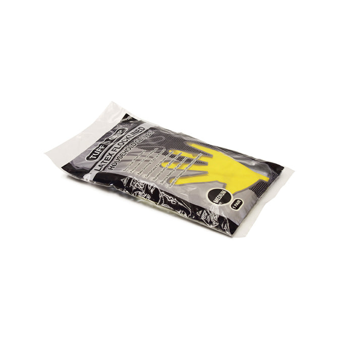 Yellow Latex Cleaning Gloves (Qty 12)