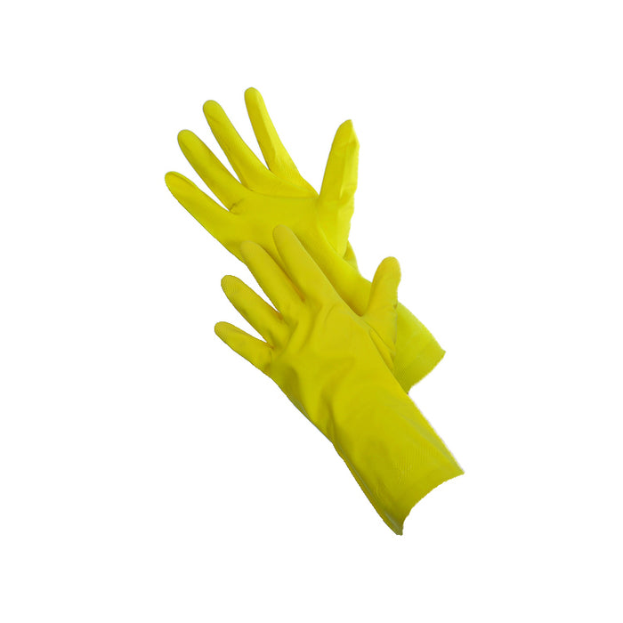 Yellow Latex Cleaning Gloves (Qty 12)