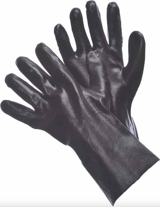 Smooth Finish Black PVC Gloves (Qty 12 pair)