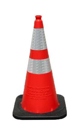 Orange 28” Enviro-Cone® with 4 & 6 inch Reflective Collars and 7lb. Base (Qty 6)