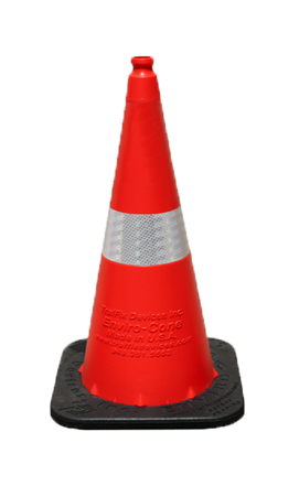 Orange 28” Enviro-Cone® with 4-inch Reflectve Collar and 7lb. Base (Qty 6)