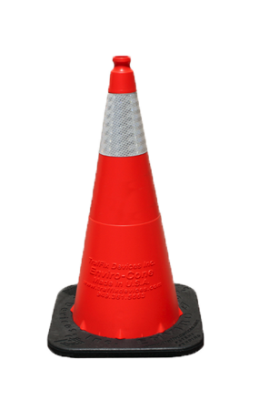 Orange 28” Enviro-Cone® with 6 inch Reflective Collar and 7lb. Base (Qty 6)